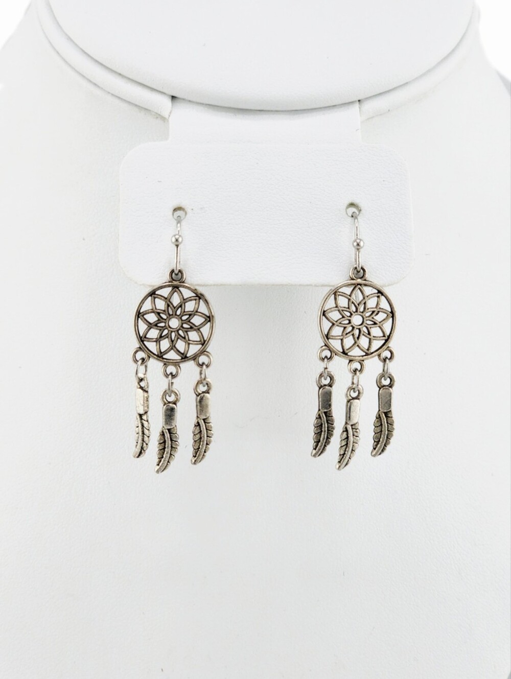 Dreamcatcher Silver-Tone Dangle Earrings